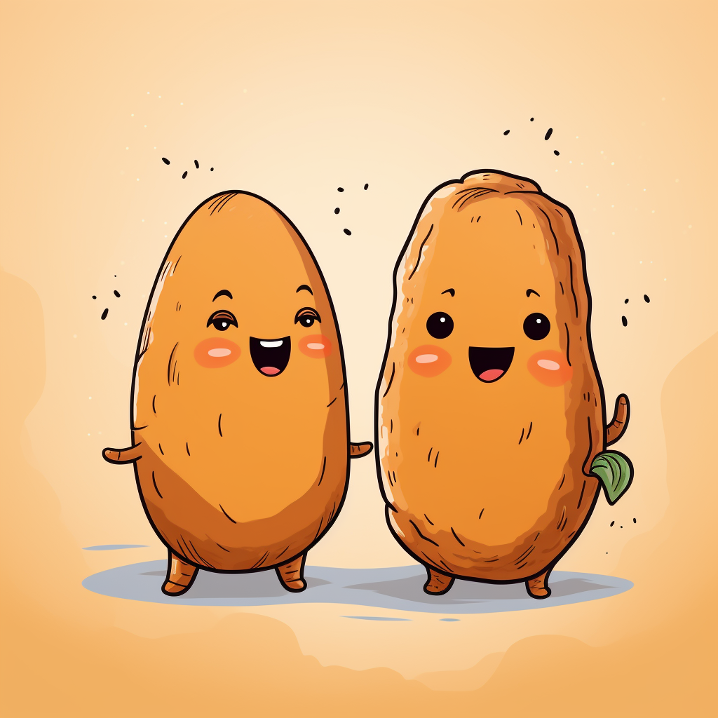 Cute illustration of dried sweet potatoes