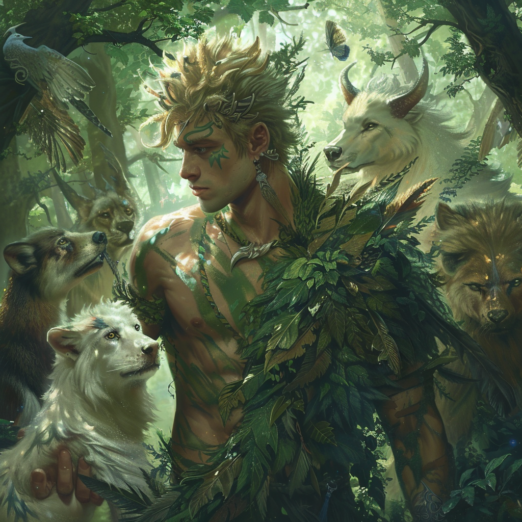 Adult male druid forest artwork