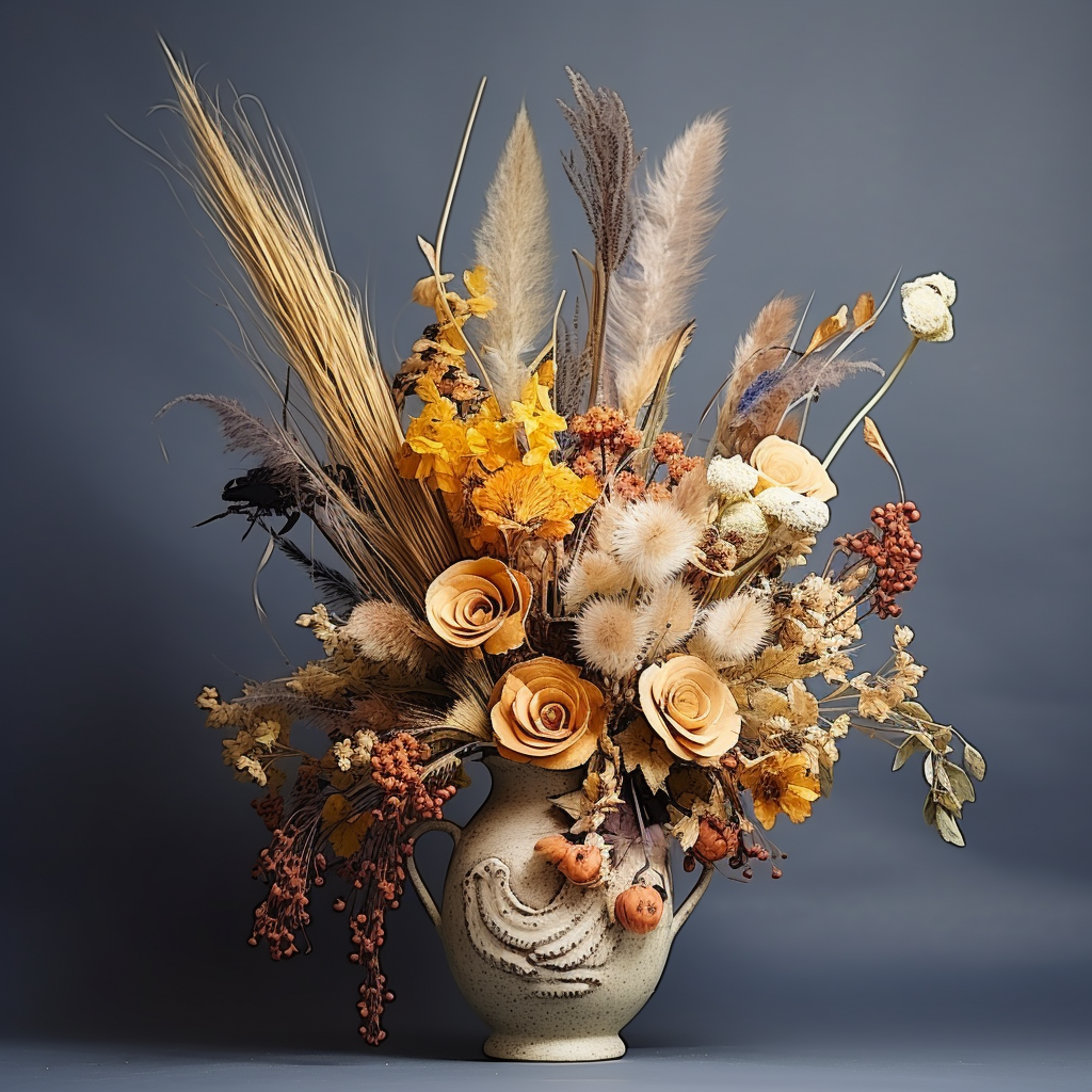 Dry Flowers Centerpiece Decoration