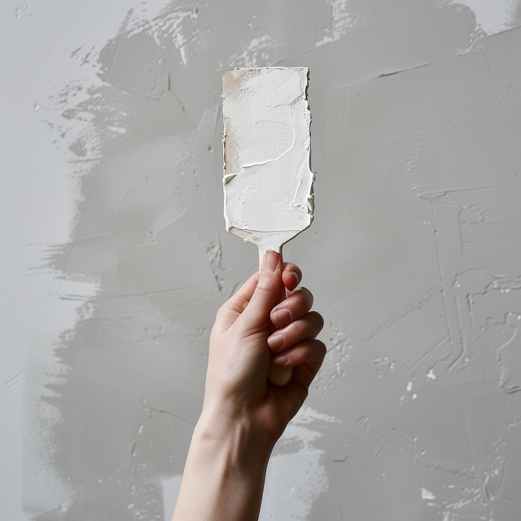 Drywall patch repair spatula hand