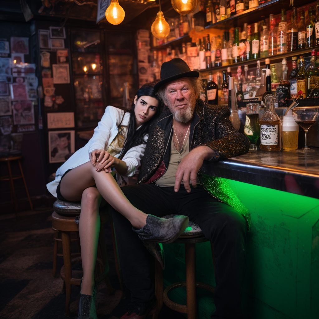 Dua Lipa and Tom Waits enjoying a night at the dive bar