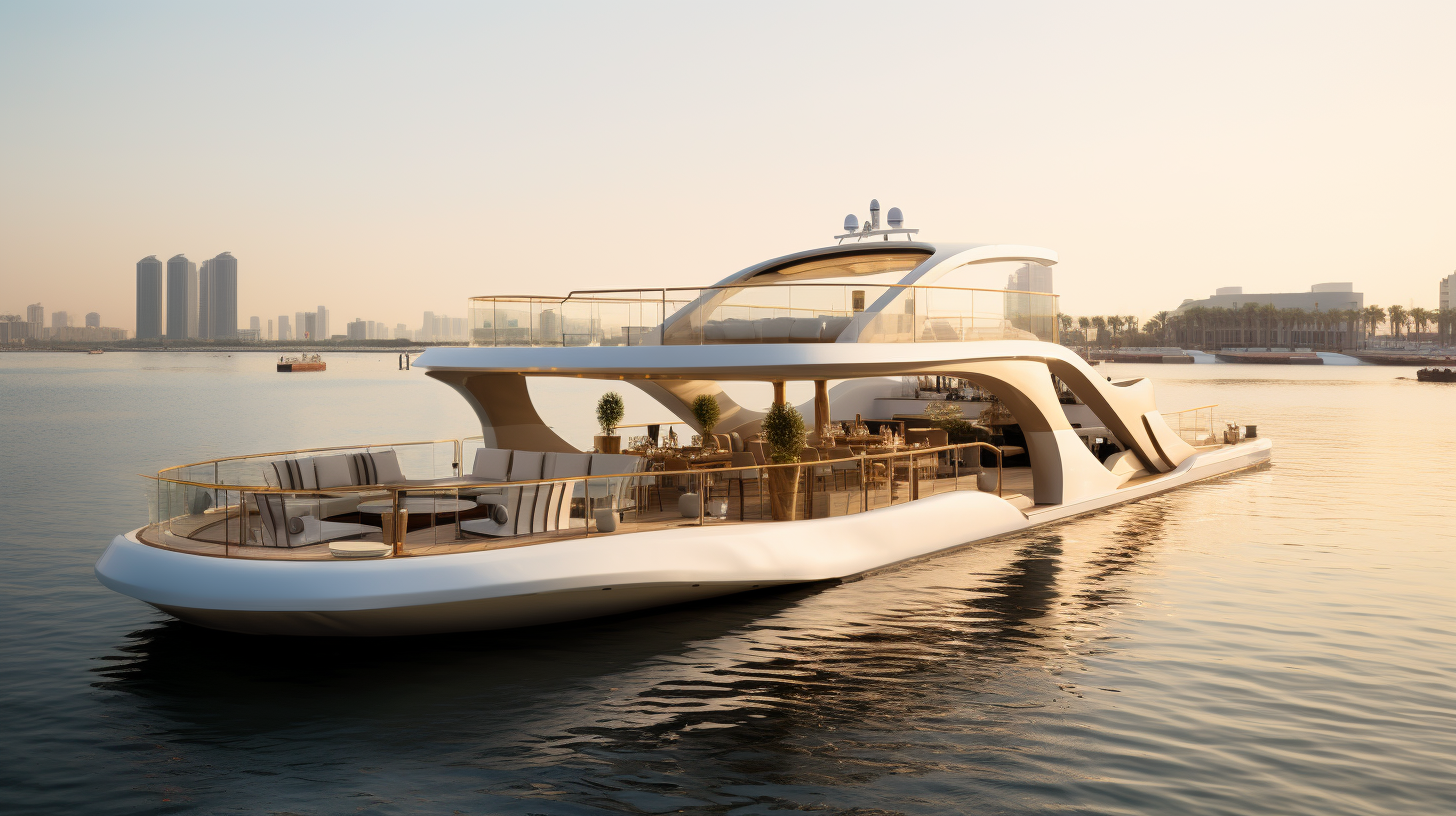 Inside view of Dubai Bay Boat