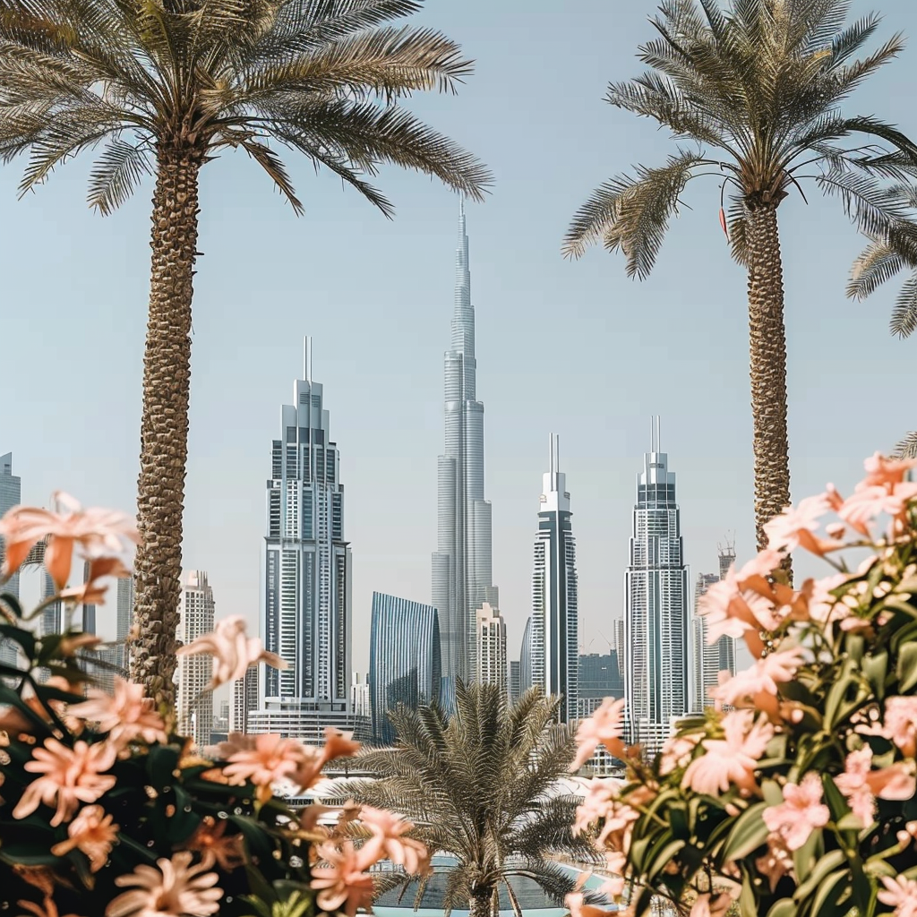 Dubai skyline downtown daytime view