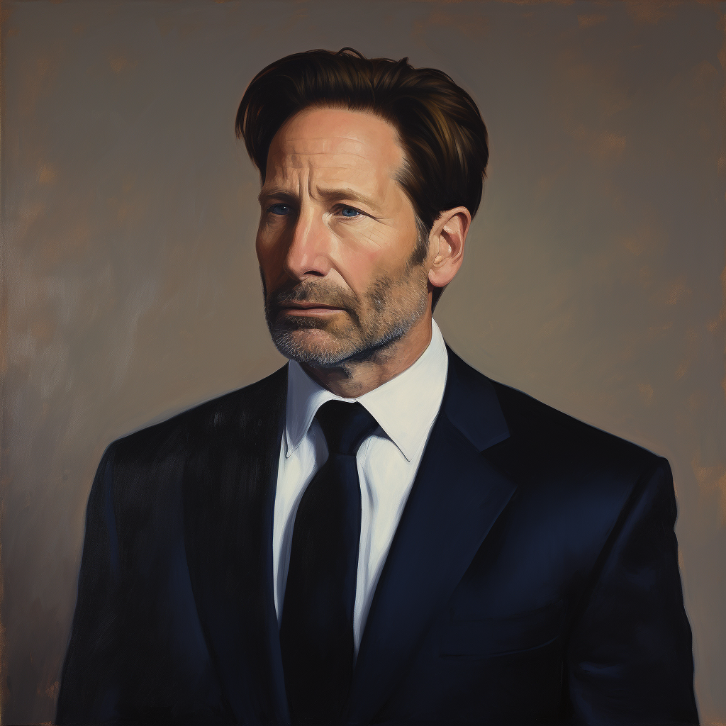 David Duchovny portrait in Dutch master style