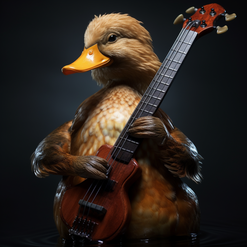 Image of a bass with the head of a duck