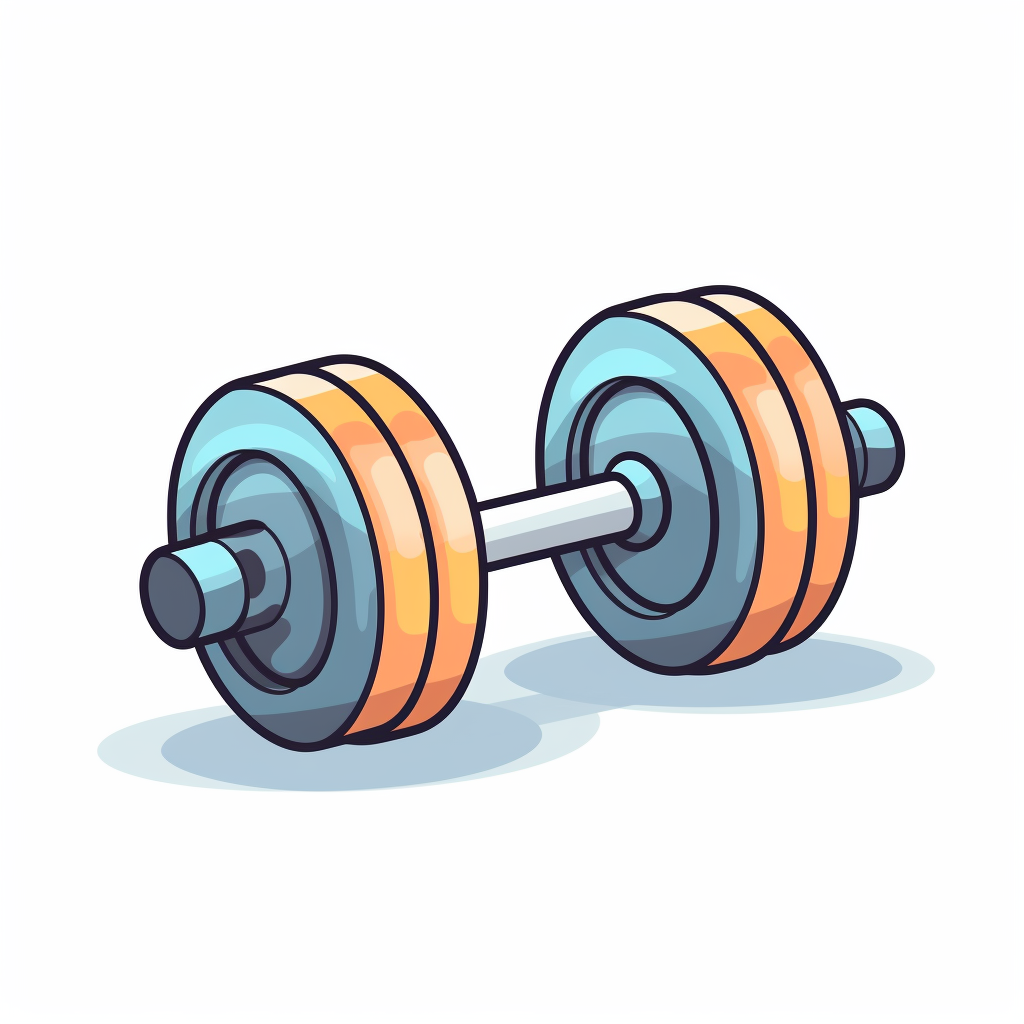 Simple Cartoon of Dumbbell on White