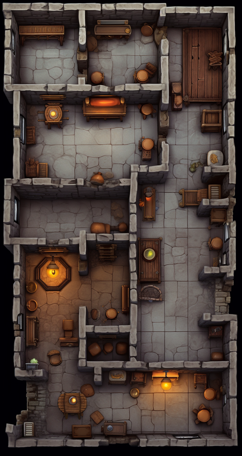 Dungeon room top down RPG tile set