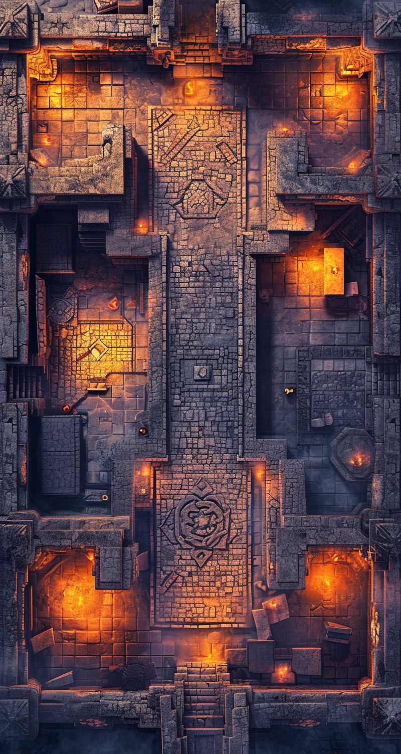 Top Down Dungeon Room Tile Set