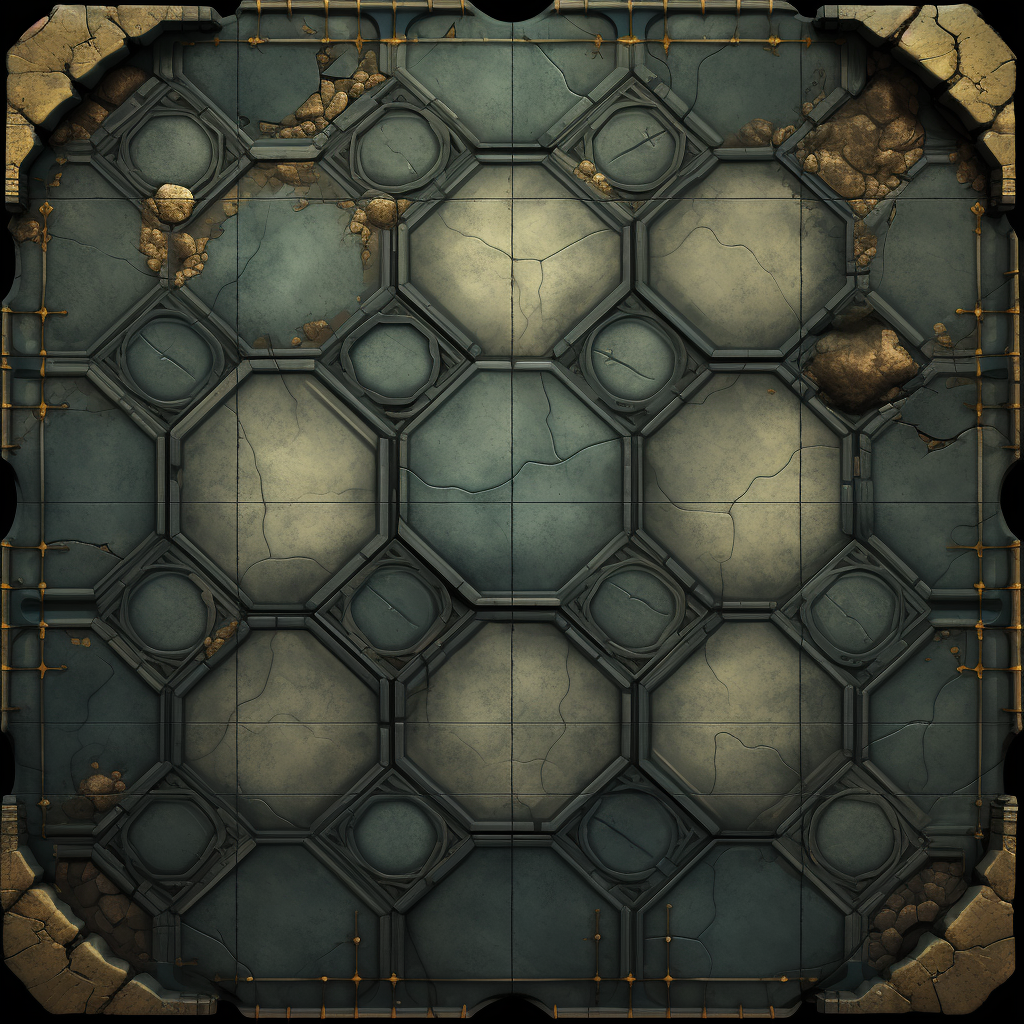 Hexagonal Grid on Dungeon Floor