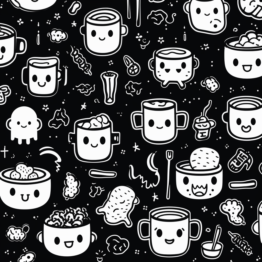 Black and white dungeon soup repeat pattern