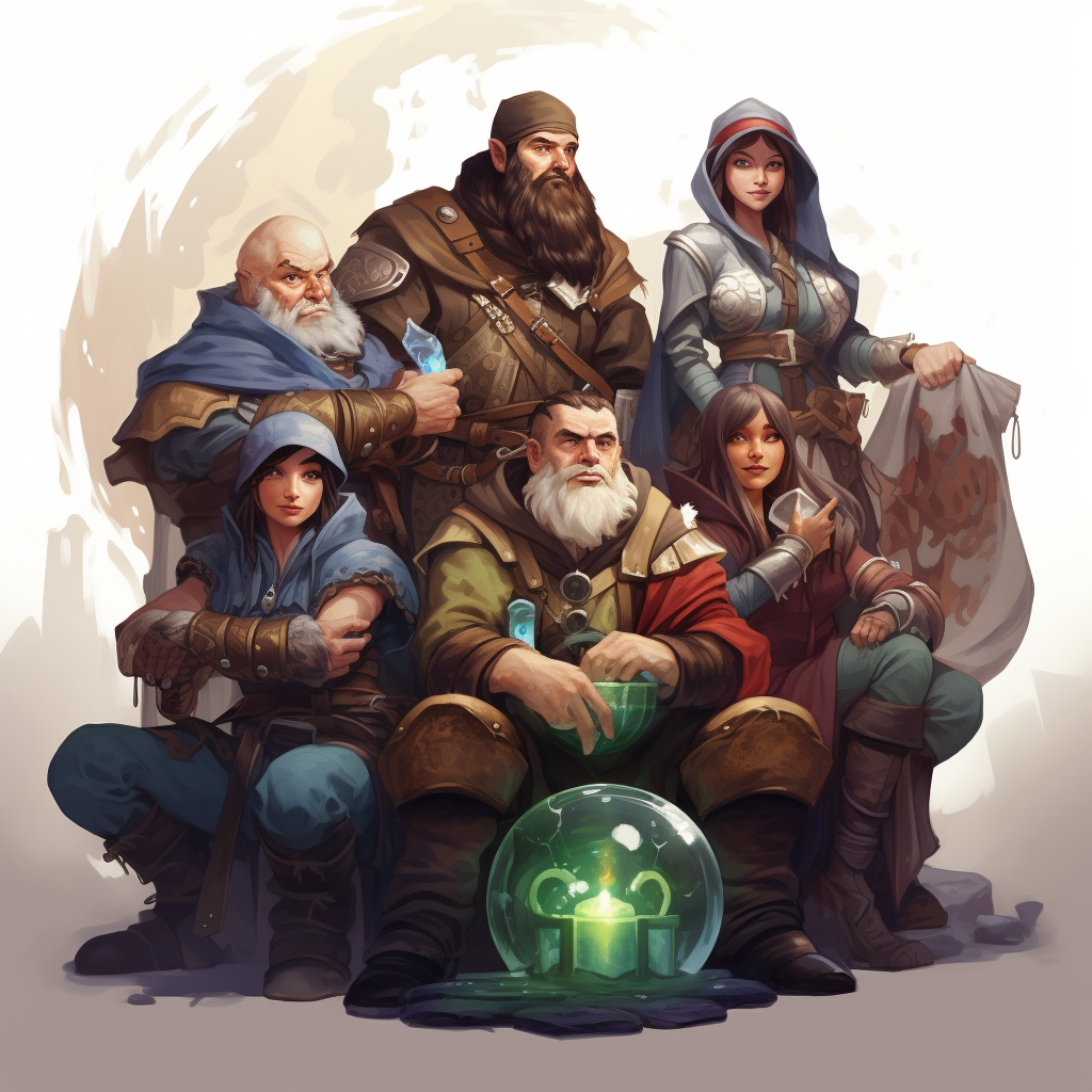 Group of Dungeons and Dragons characters