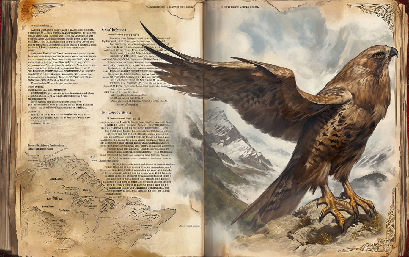 Painterly Falcon in Dungeons & Dragons Manual