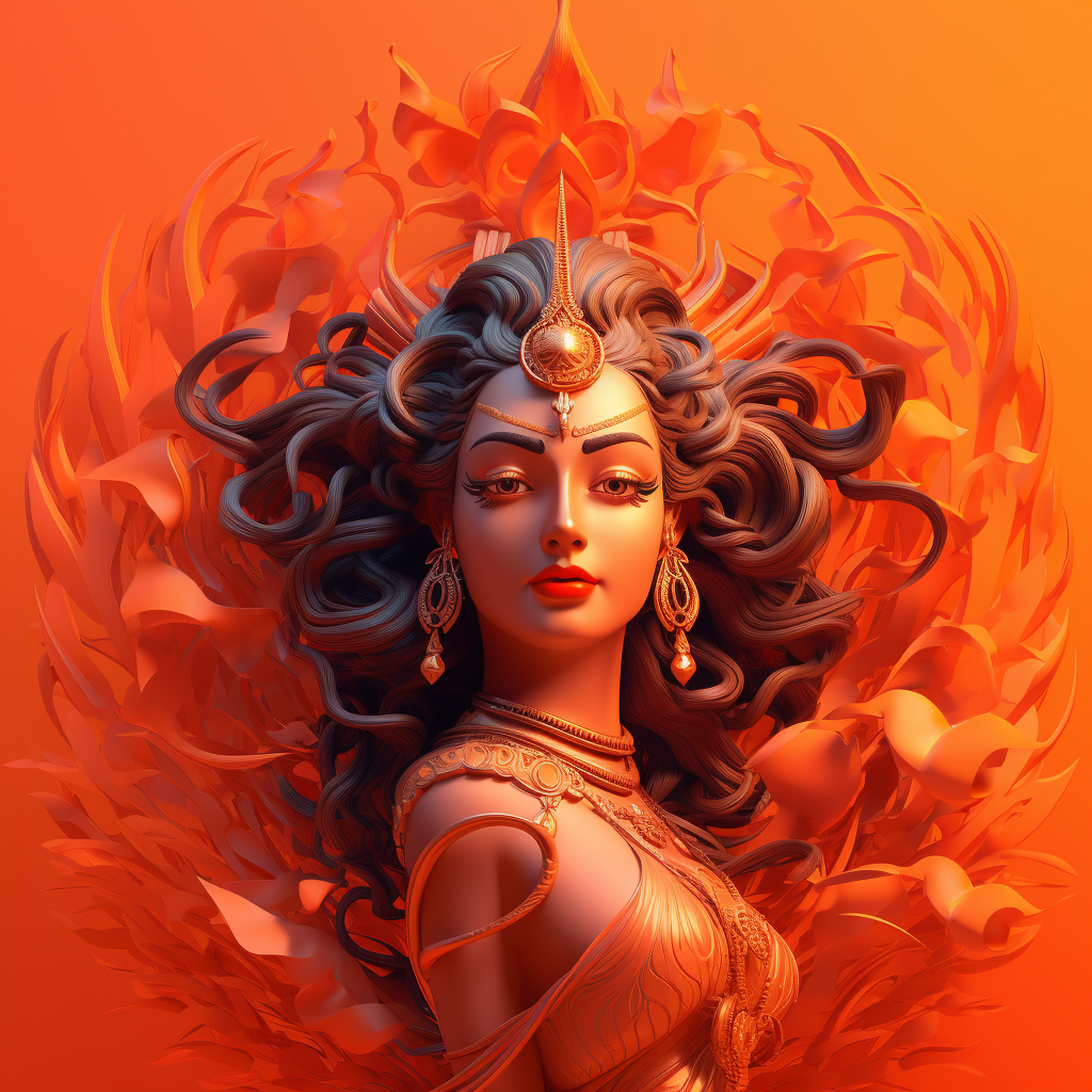 Realistic Minimal Pixar Lord Durga