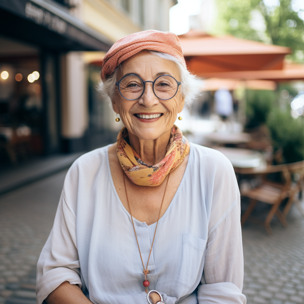 Stylish teacher in Düsseldorf wearing high-quality clothing