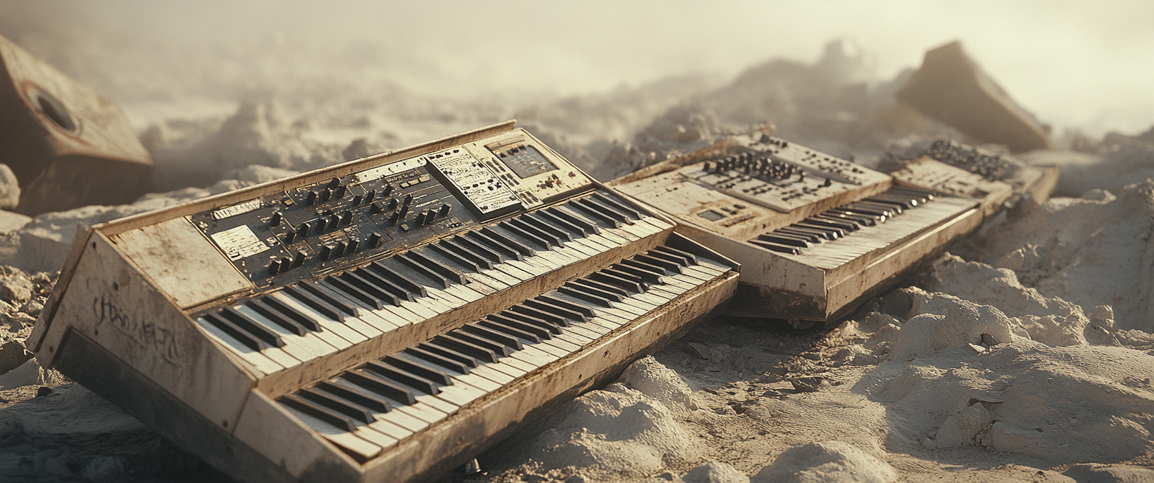 Dusty Synthesizers in Abandoned Setting