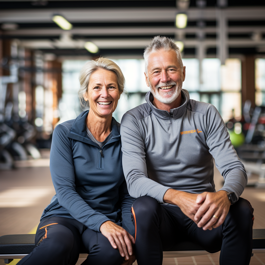 Dutch couple at lively gym