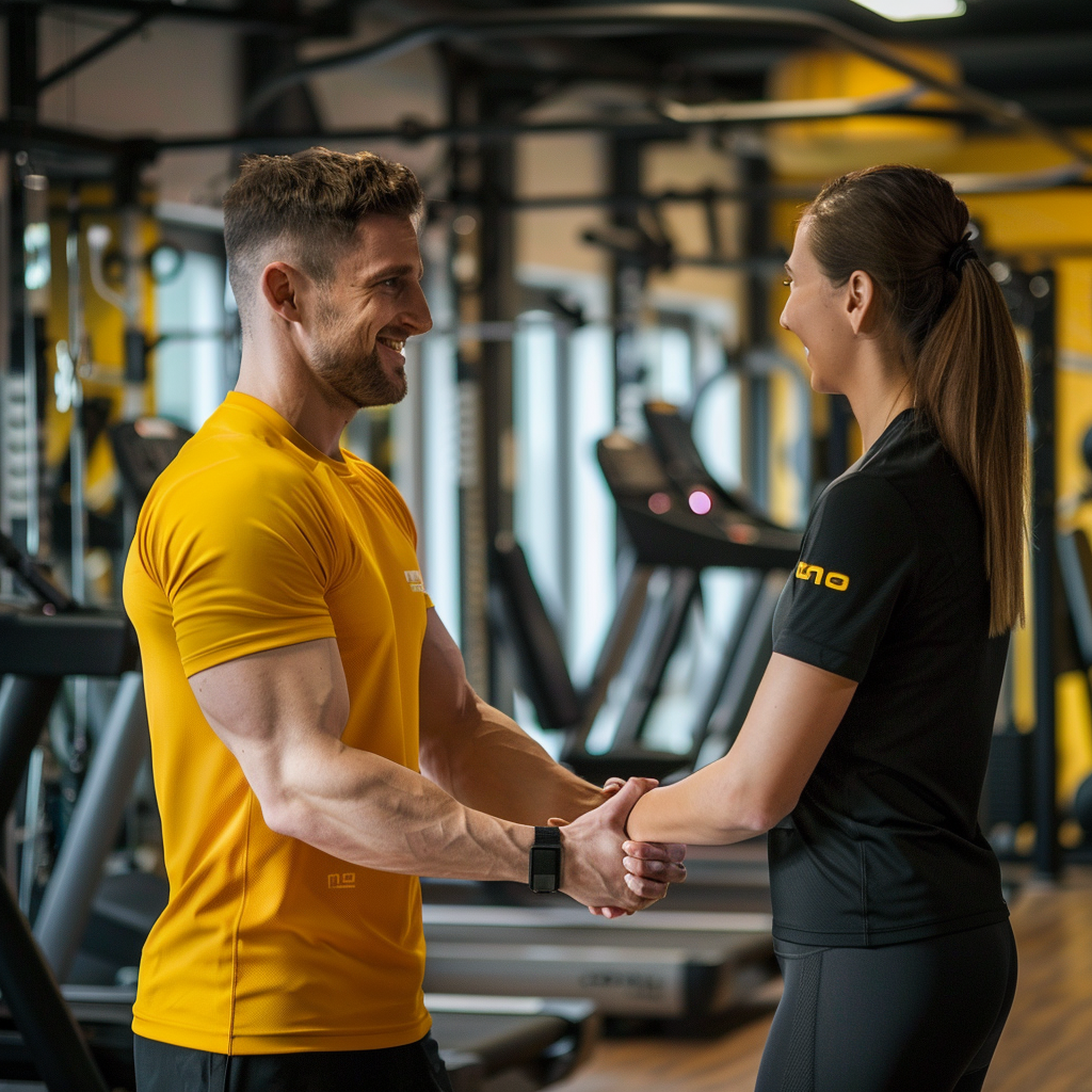 Dutch personal trainer gym handshake