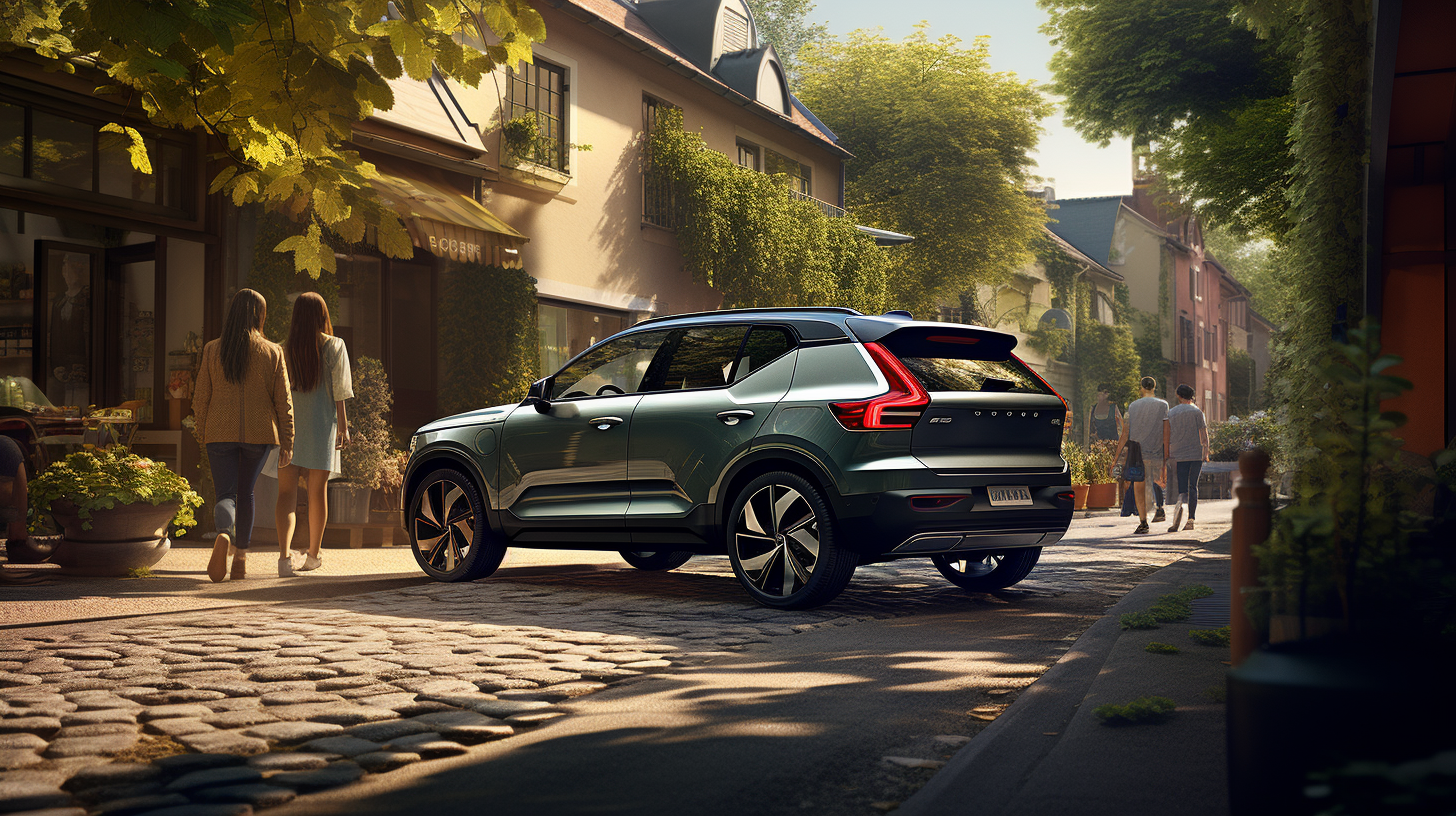 Dutch family admiring their Volvo XC40