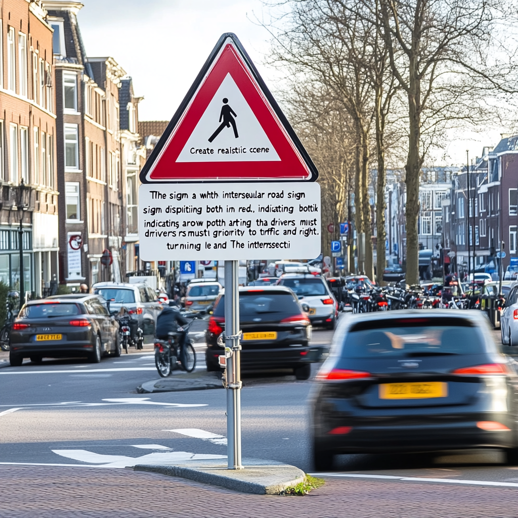 Dutch intersection road sign traffic