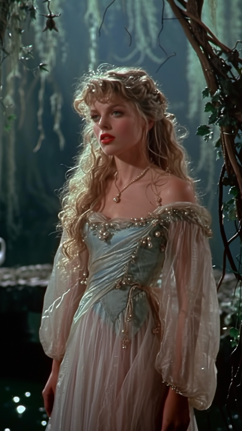 Beautiful 80s Fantasy Ballgown Woman