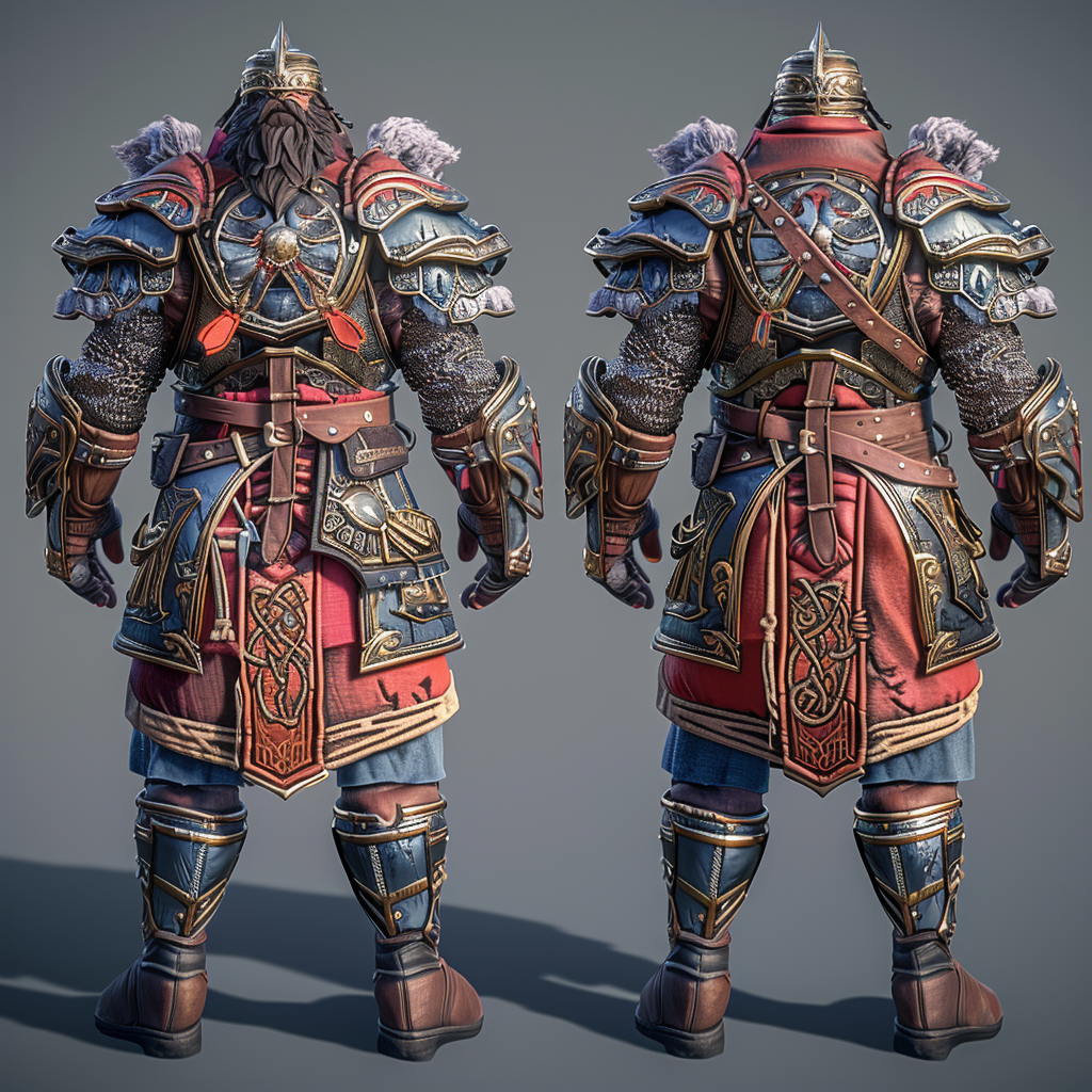 Vibrant Dwarf Armor Set Unity Game