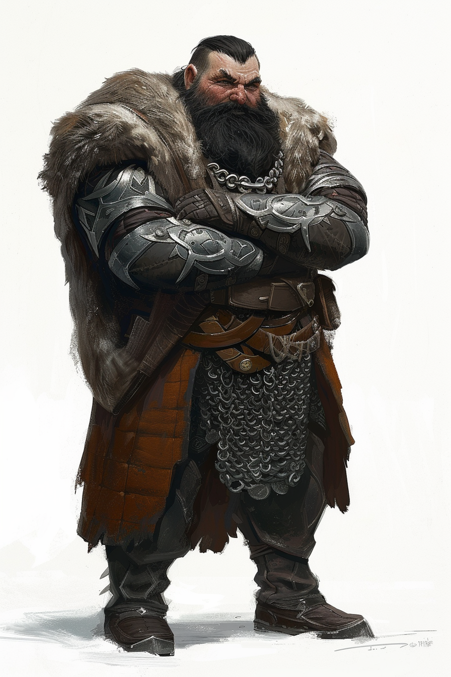 Dwarf with Black Beard and Silver Curaiss