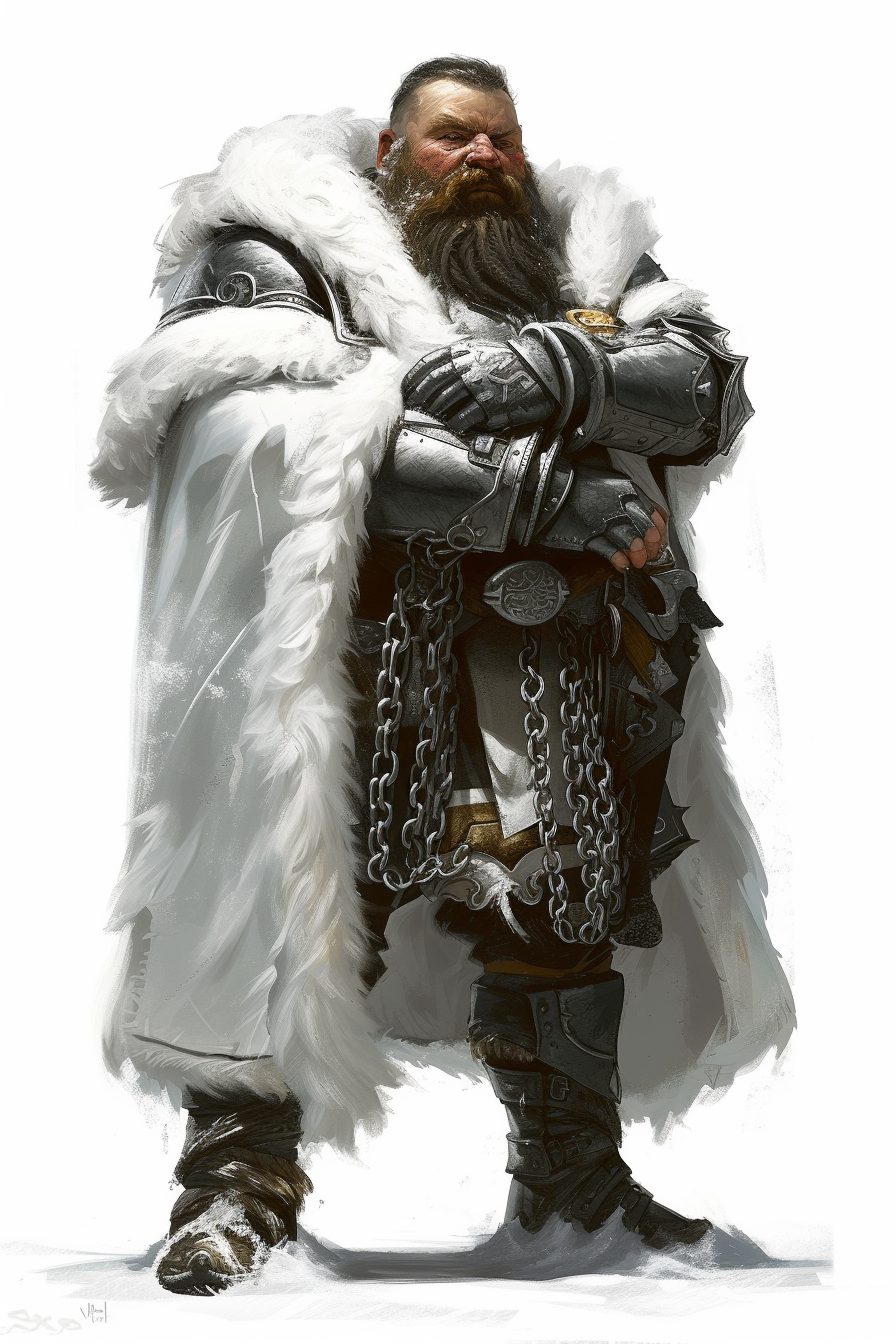 Dwarf with Black Beard and Chainlink Armor