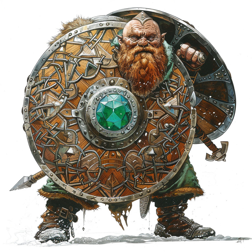 Dwarf Fighter Shield Emerald