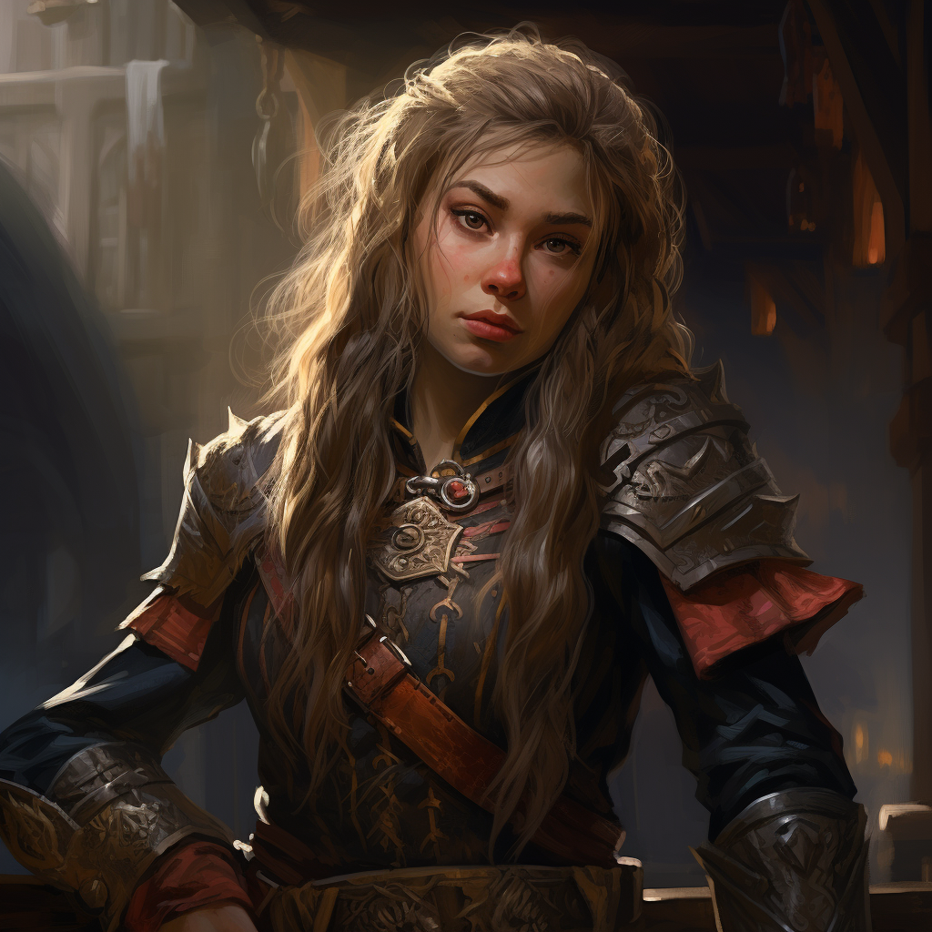 Dwarf female with blonde hair and crown