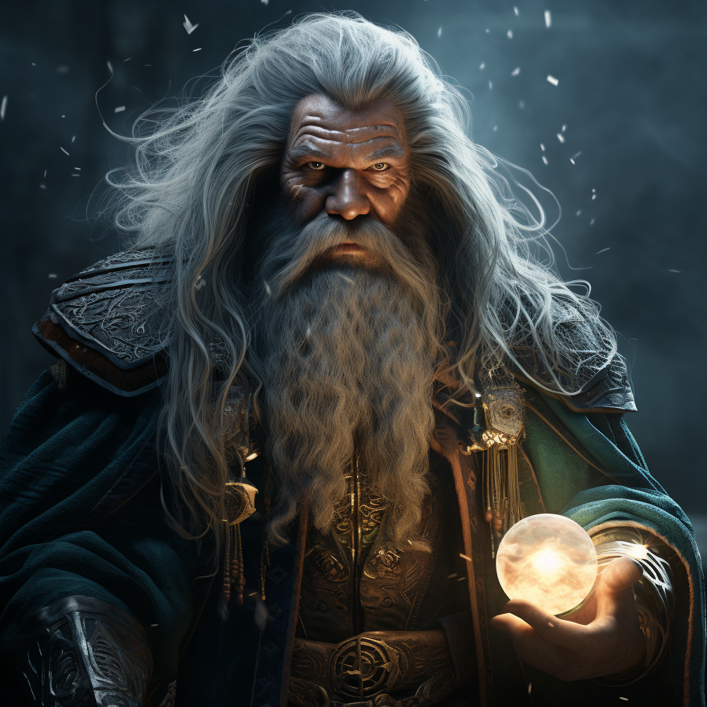 Realistic dwarf mage illustration