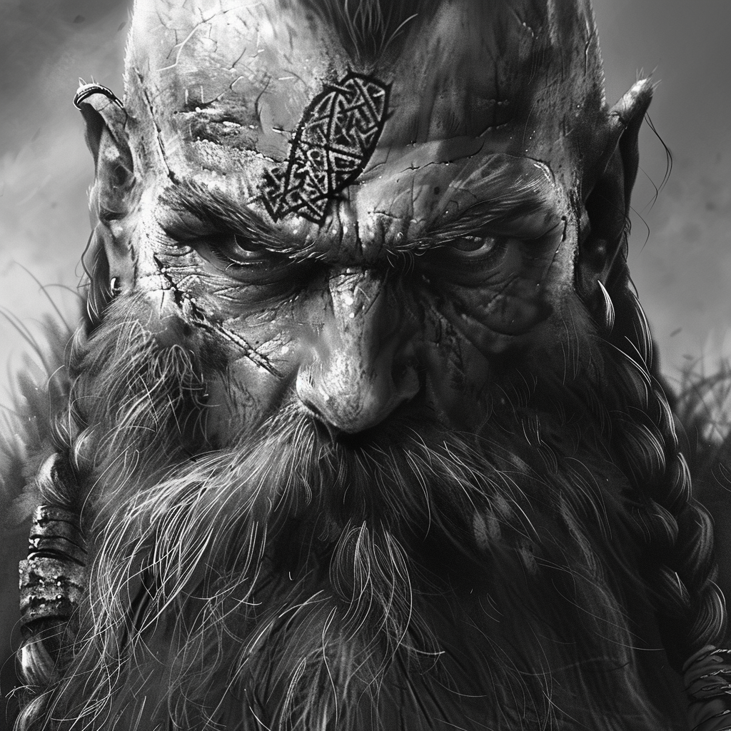 Dwarf warrior with stern look