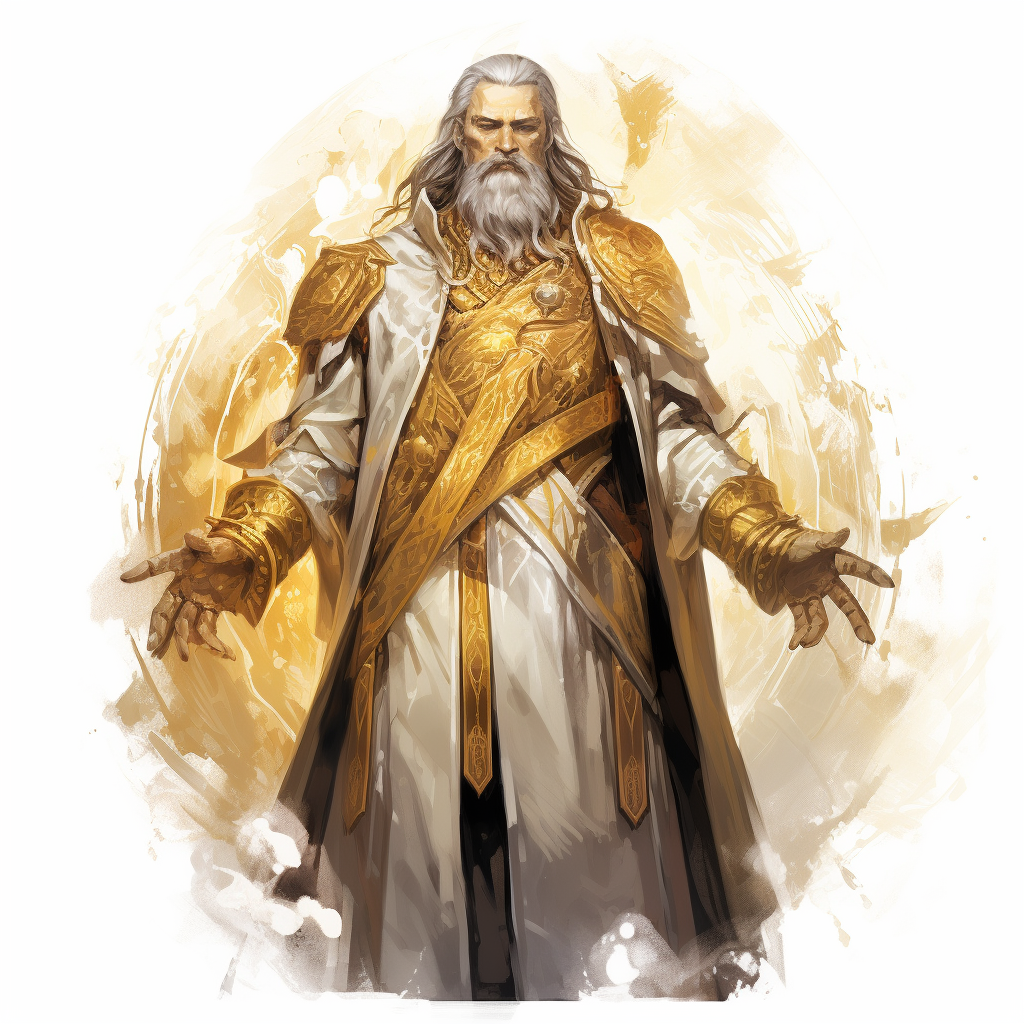 Dwarven Priest Portrait in Gold and Light