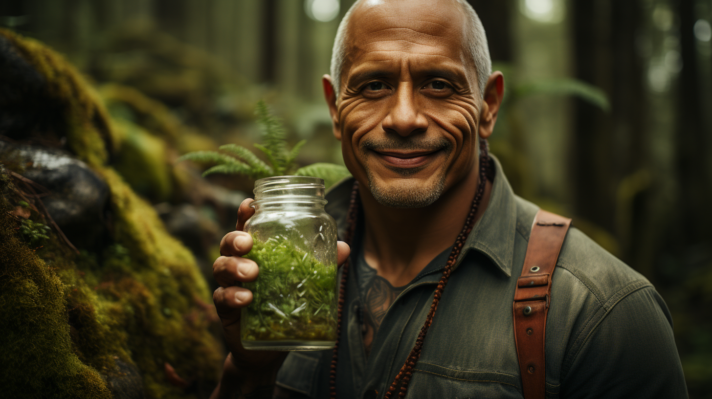 Dwayne Johnson holding Teremana Tequila drink