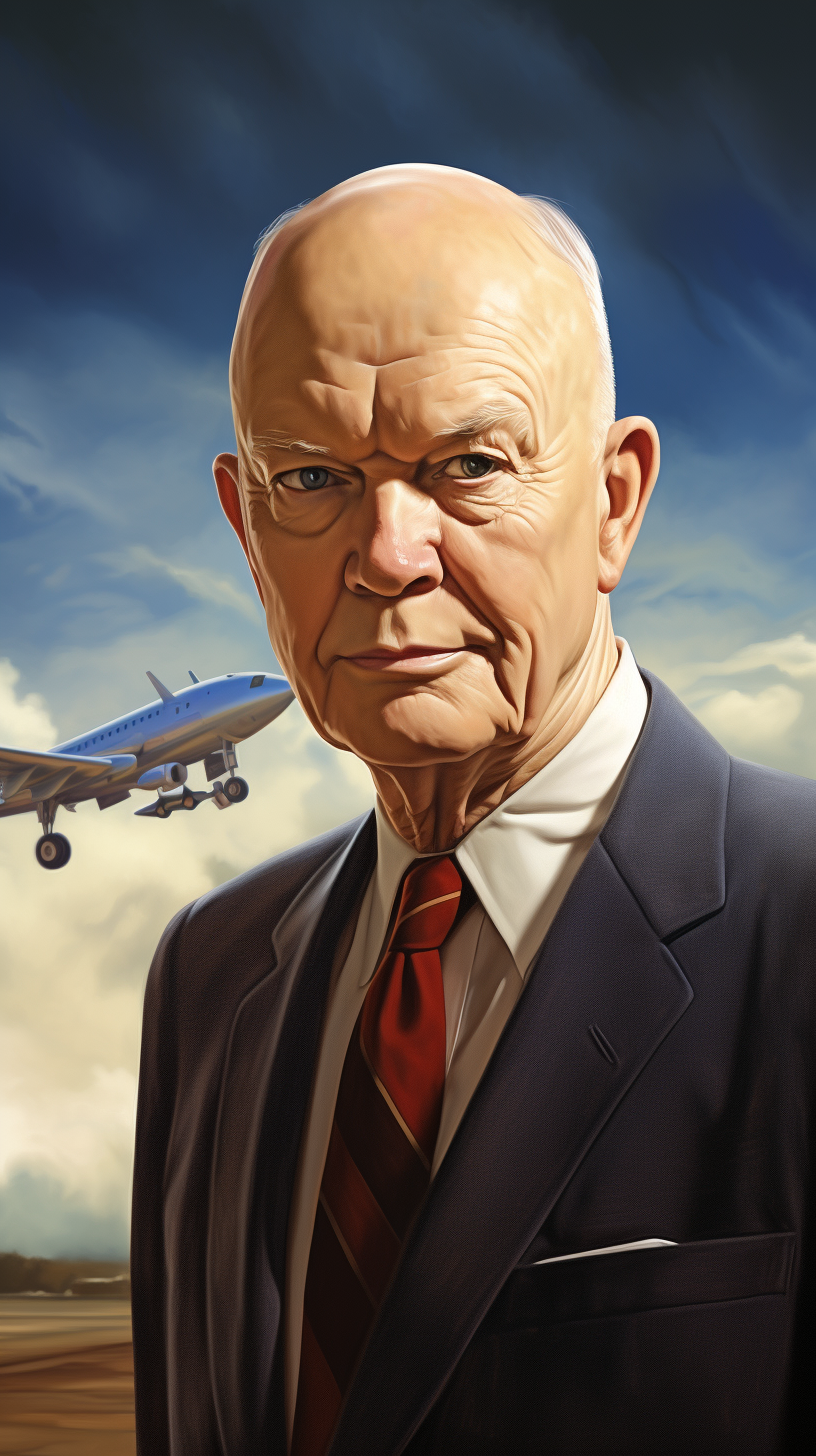 Dwight Eisenhower in hyper-realistic illustration