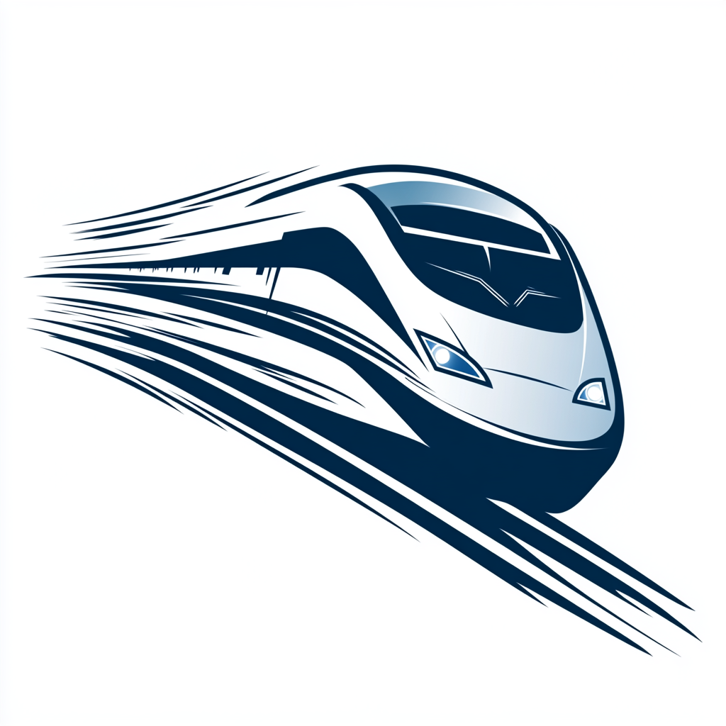 Train logo with determination and speed