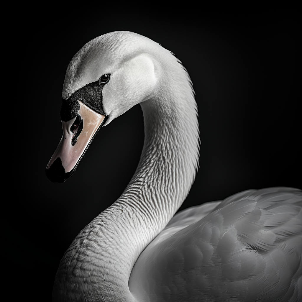 High-detail portrait of a swan