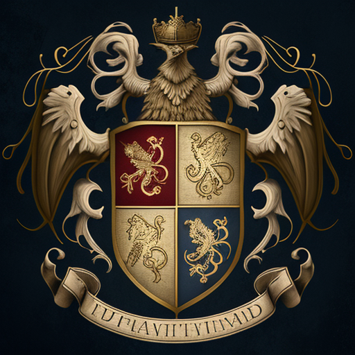 Dysfunctional family crest illustration