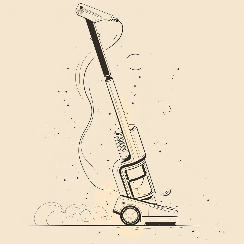 Abstract Dyson vacuum cleaner illustration