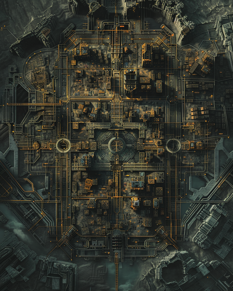 Map of dystopian future city