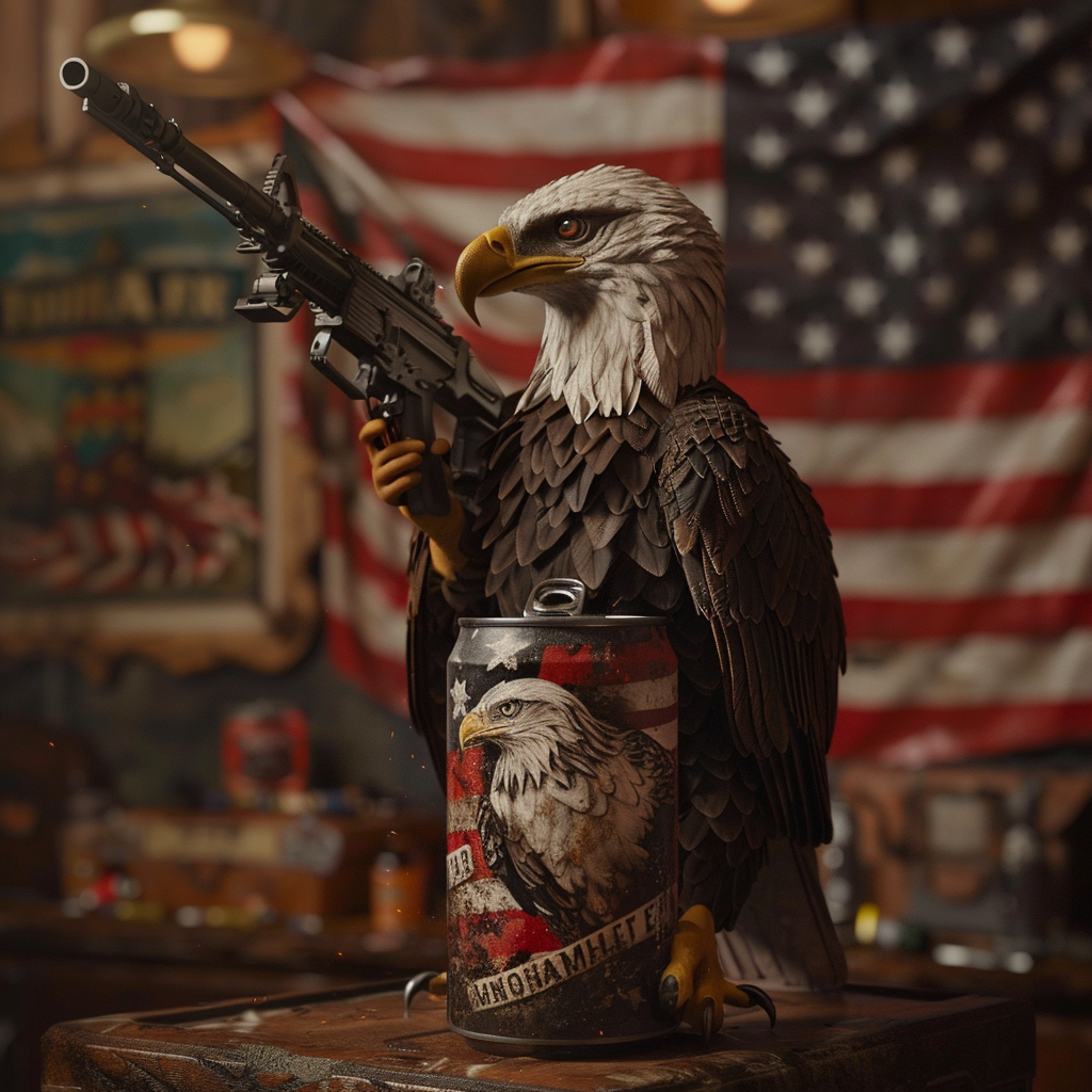 Bald Eagle AK47 Can Flag