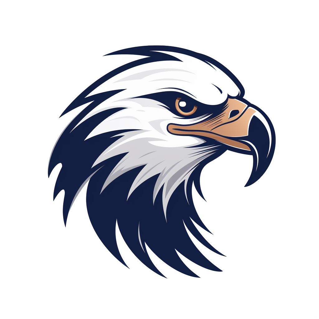 Simple eagle face icon on white background