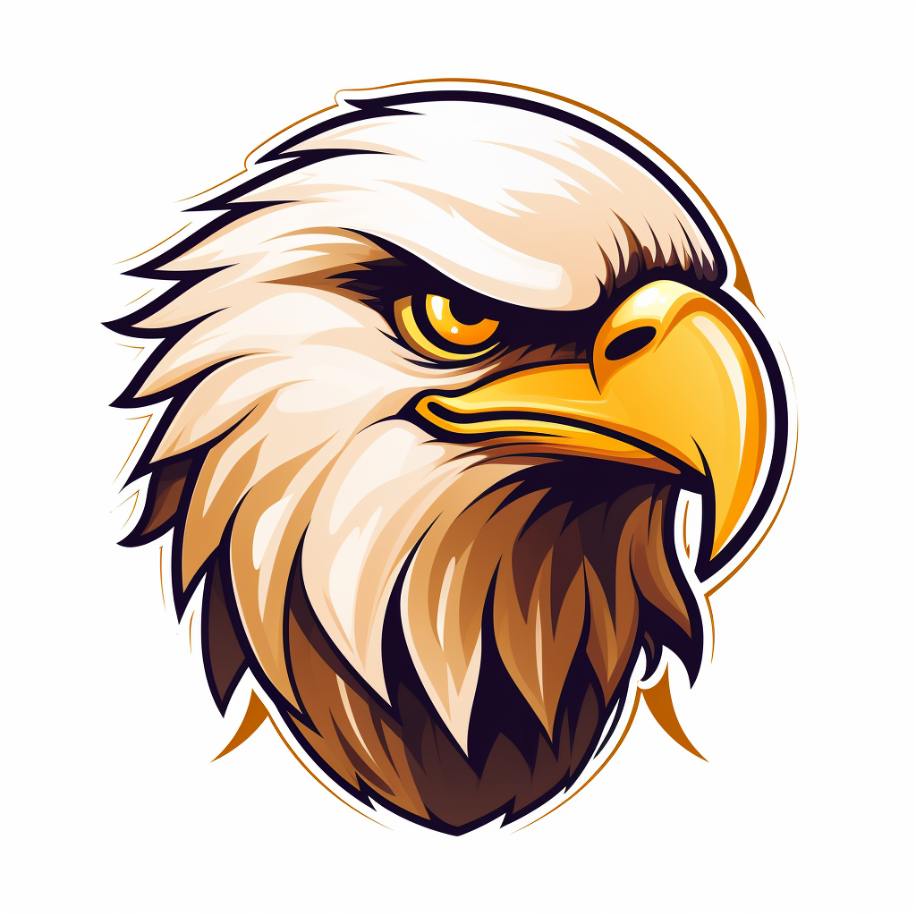 Majestic eagle face on white background