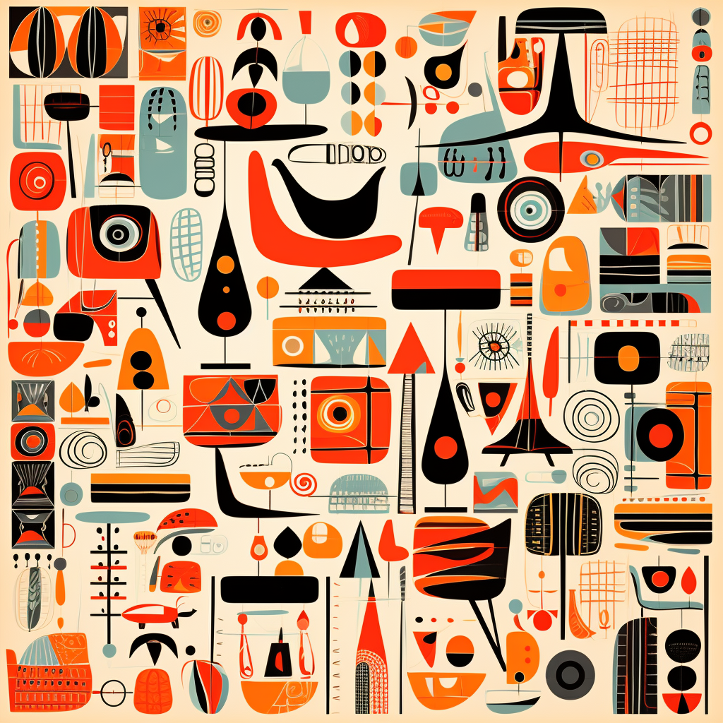 Modern Eames-style pattern design