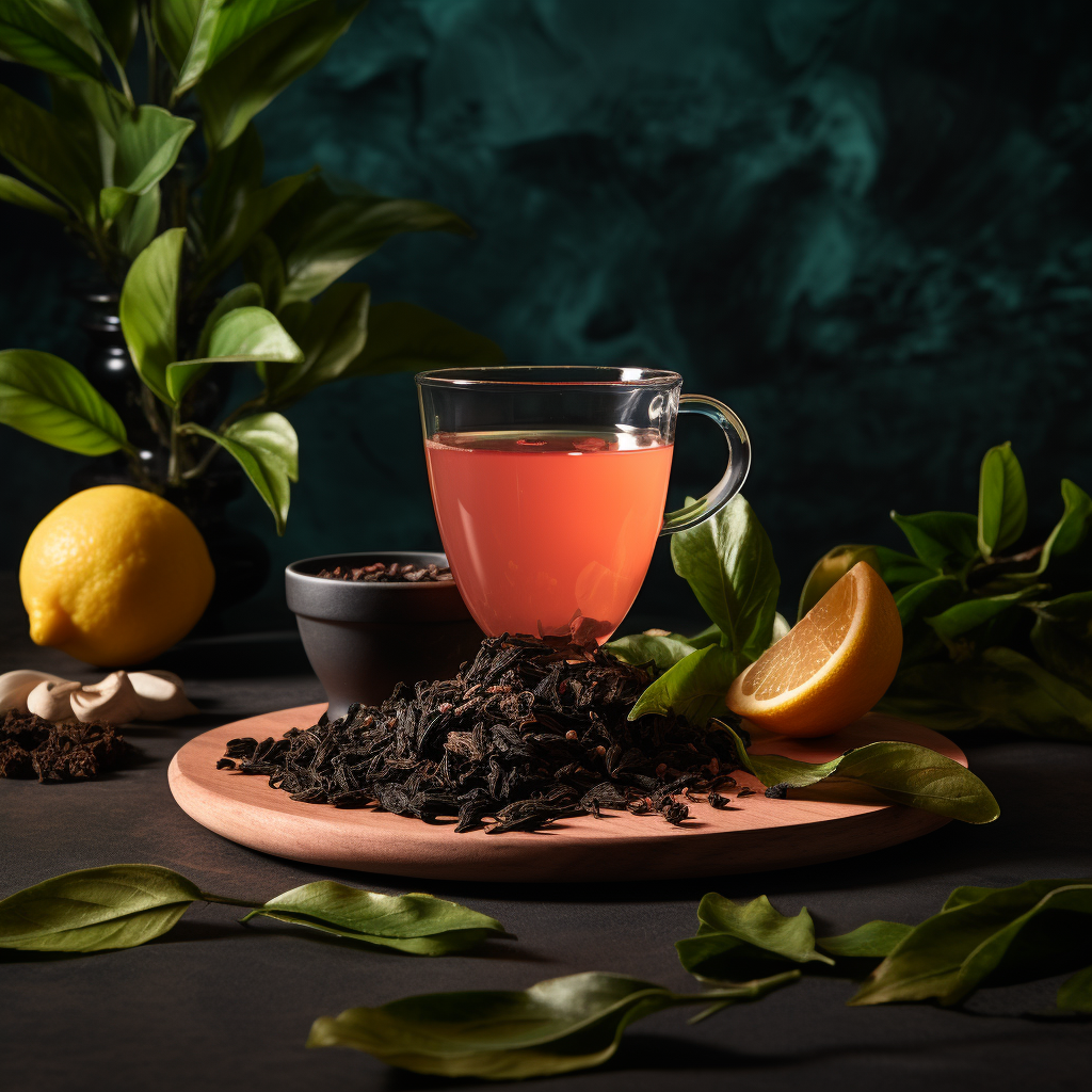 Earlgrey tea leaves in a delightful product shot