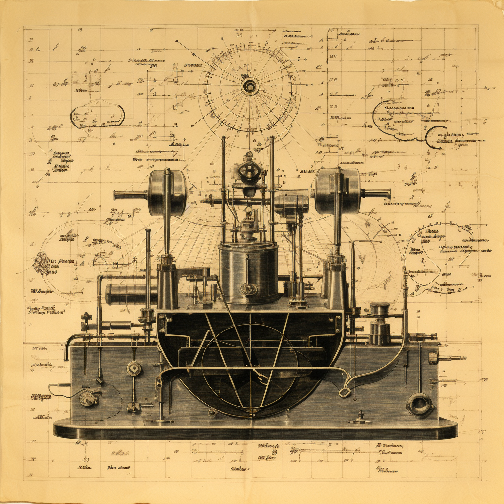 Technical Drawing of Early Radio Device