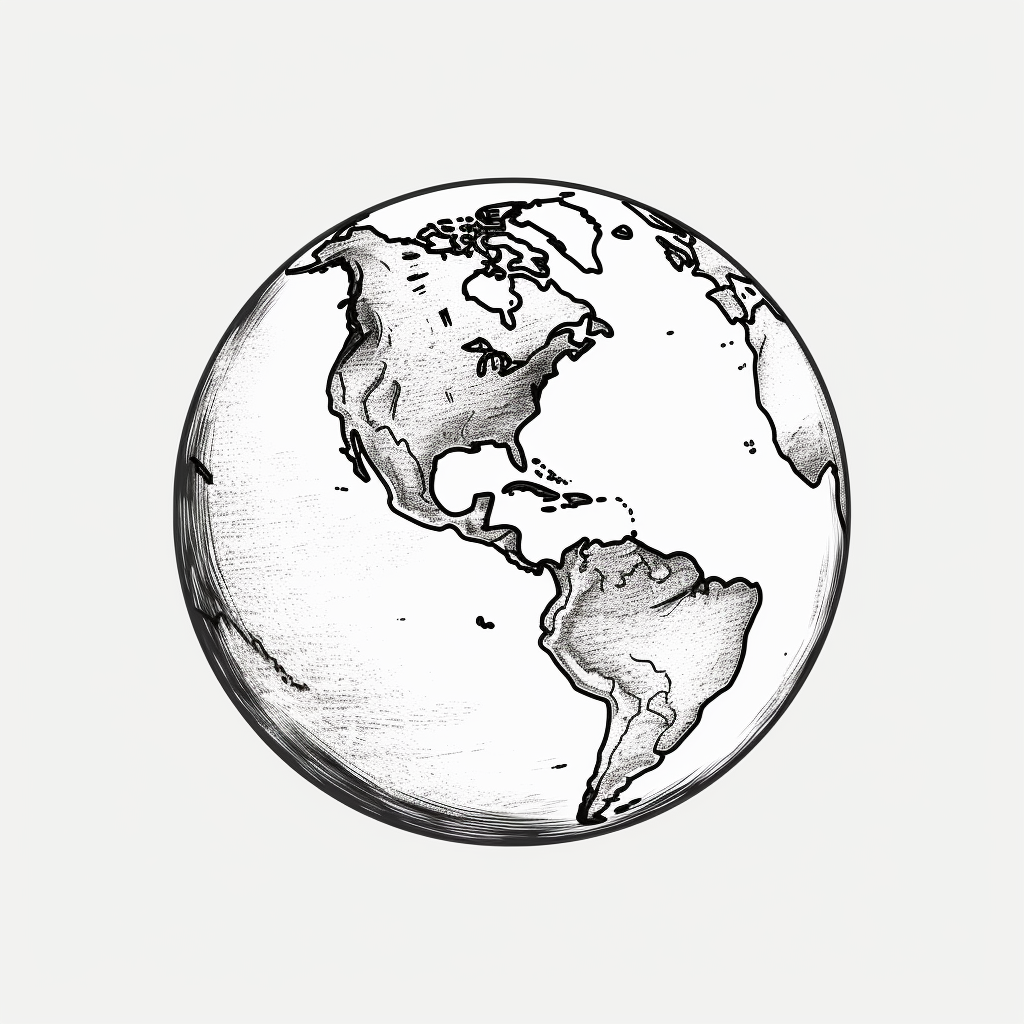 Black and White Earth Sketch