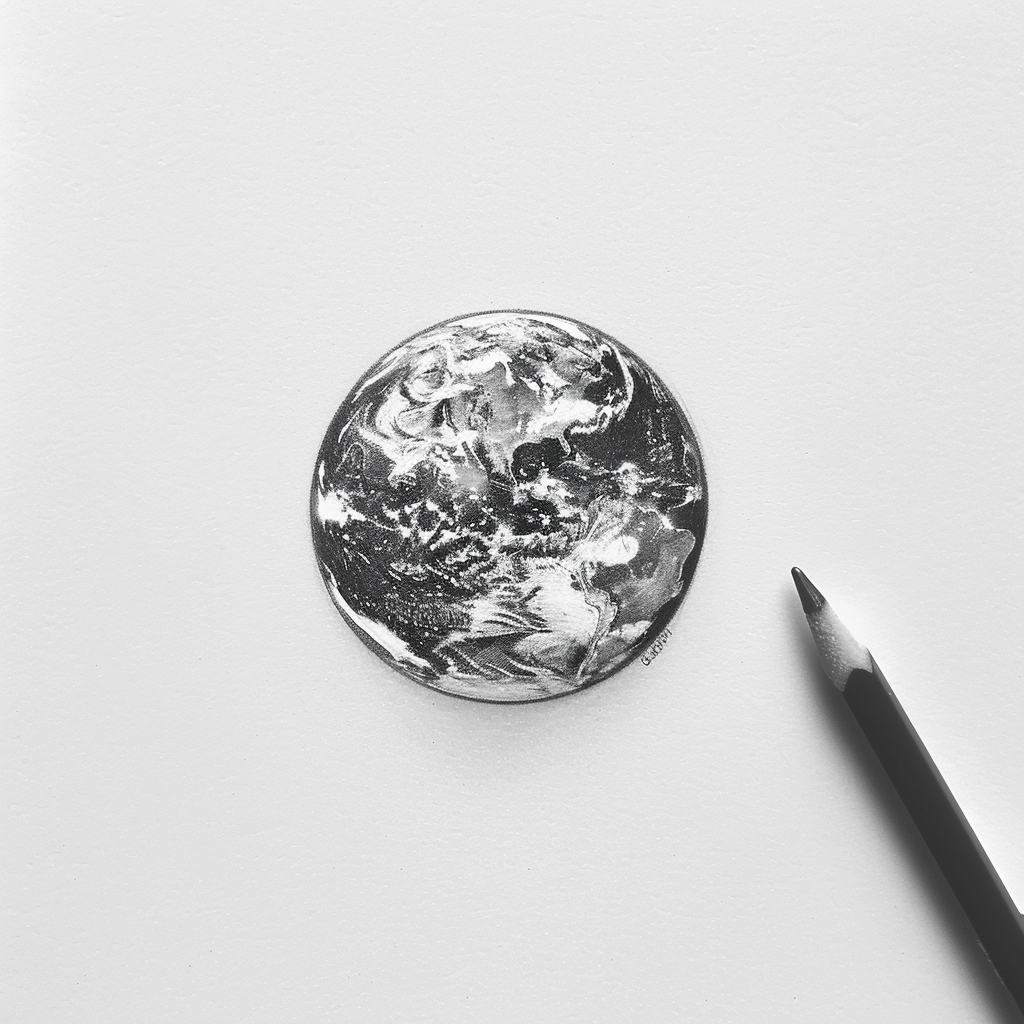 Simple Earth Pencil Logo Icon