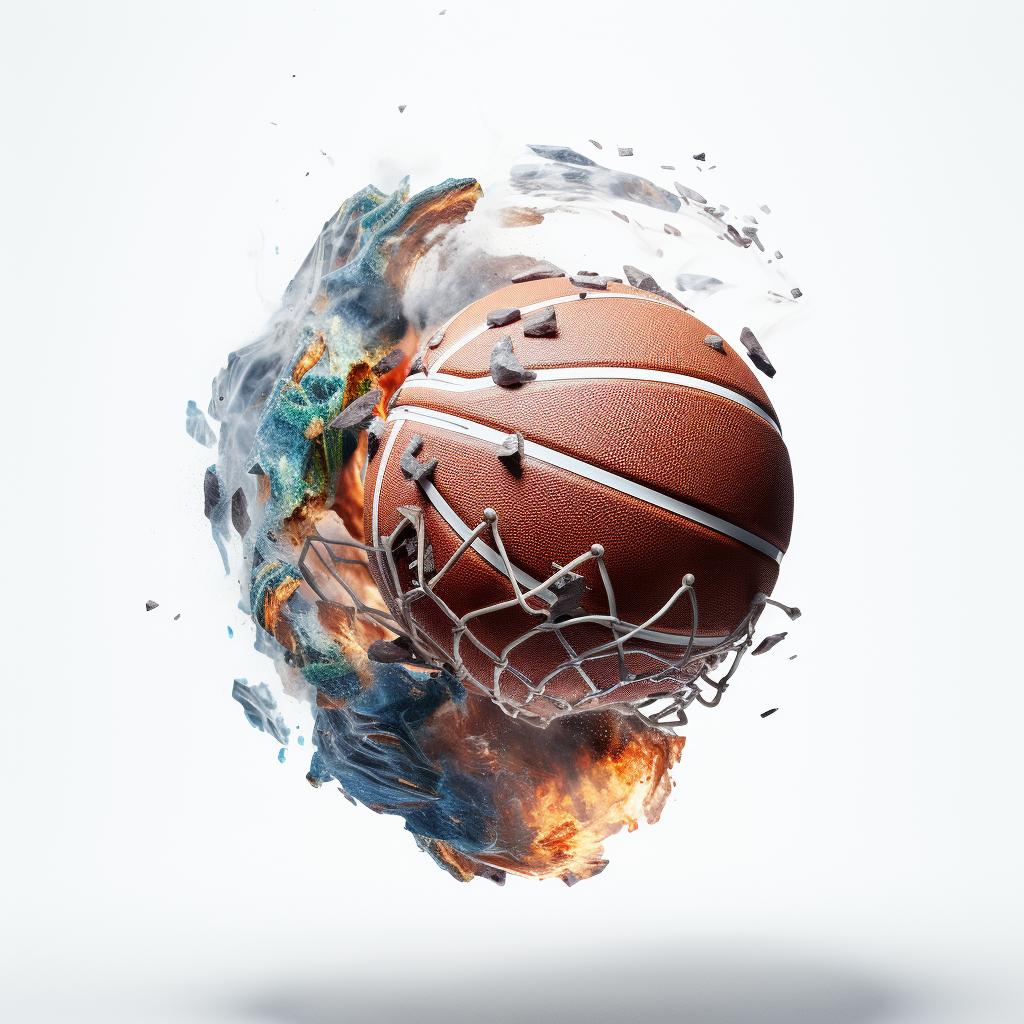 Earth swishing through basketball net