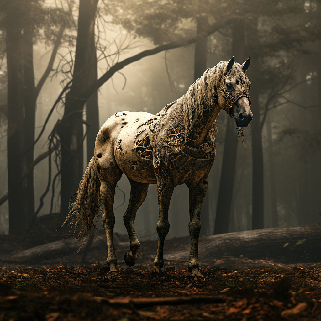 Majestic horse crafted from earth dust