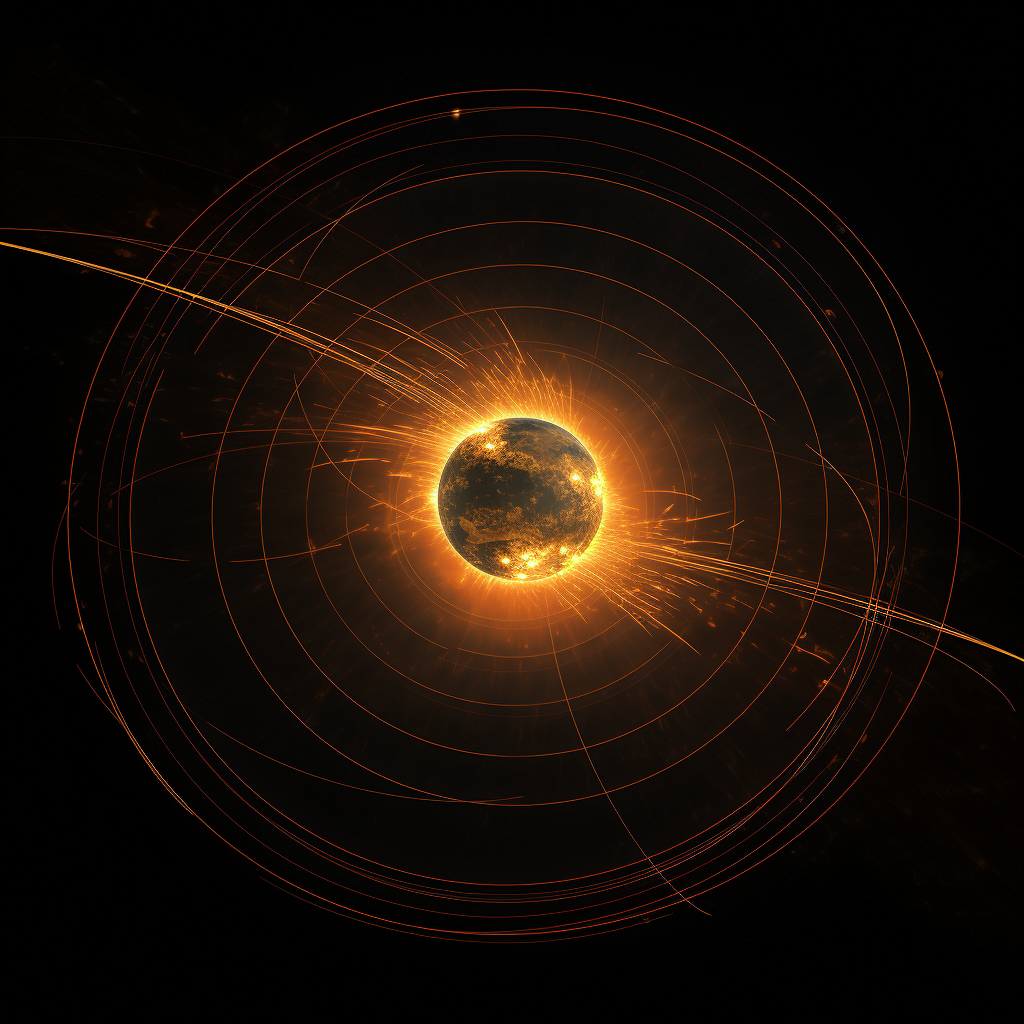 Earth revolving around the sun in an elliptical orbit